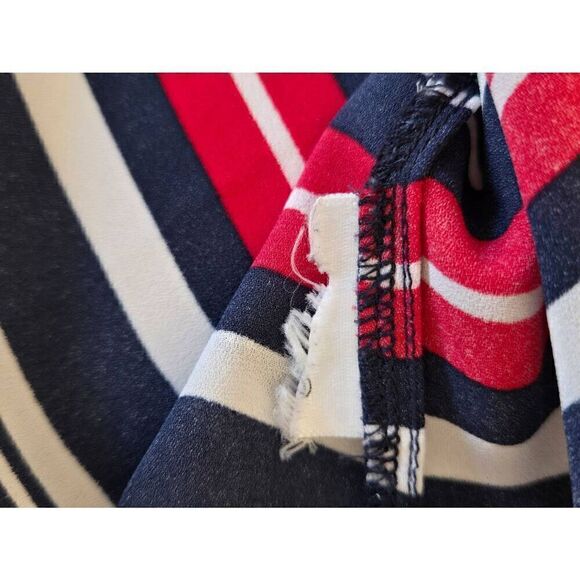 MICHAEL Michael Kors Womens Red White Blue Stripe Sleeveless Blouse Size 8 - Picture 9 of 10